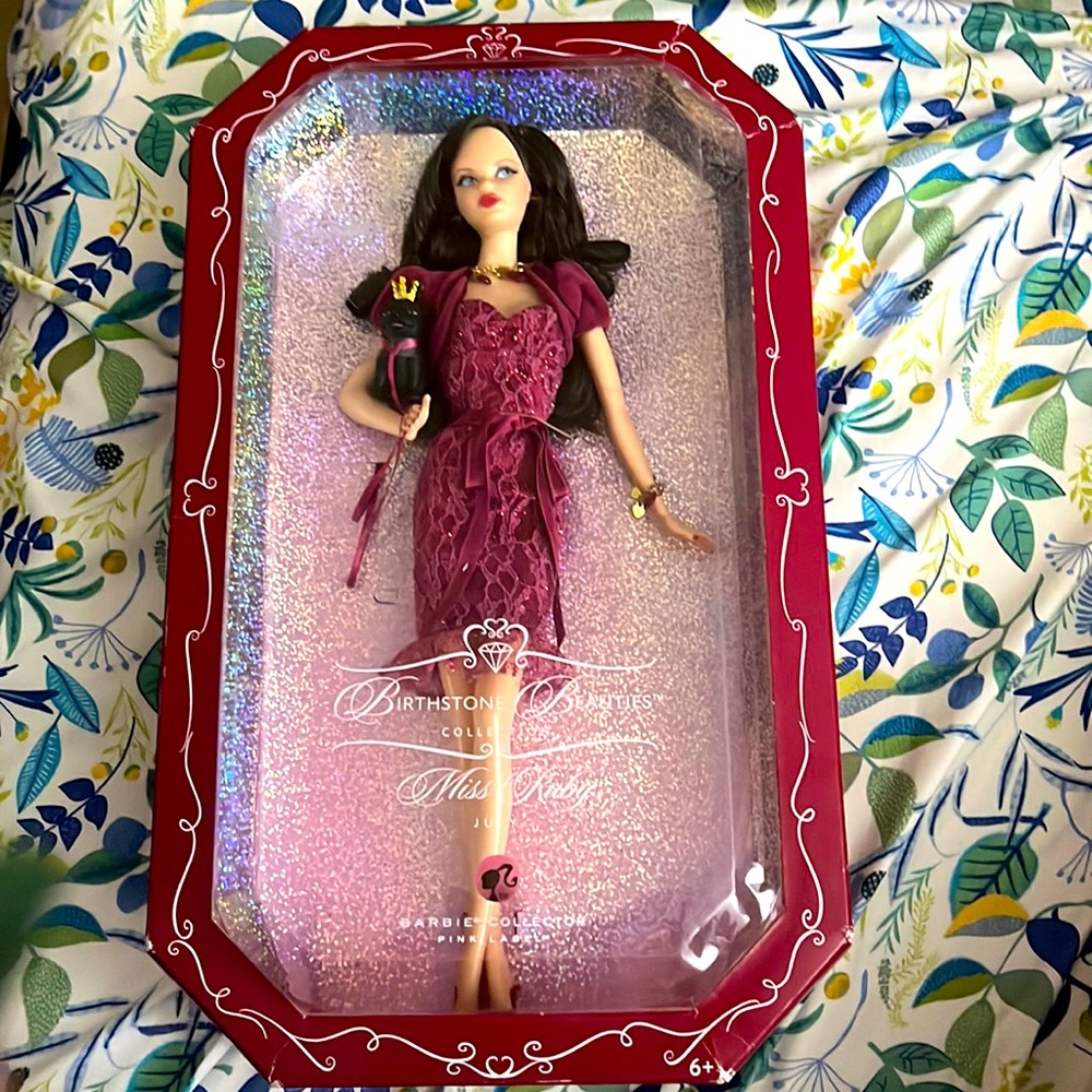 In box Barbie birthstone ruby moth of June barbie